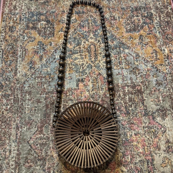 Cult Gaia Luna Bamboo Crossbody Bag, Dark Brown - Picture 2 of 8